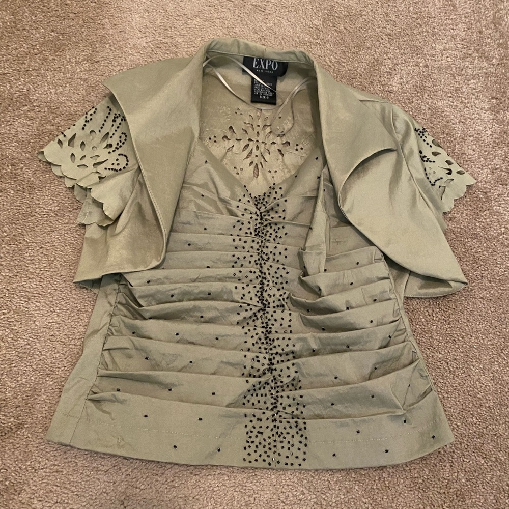 Two piece Green Tank and Jacket set